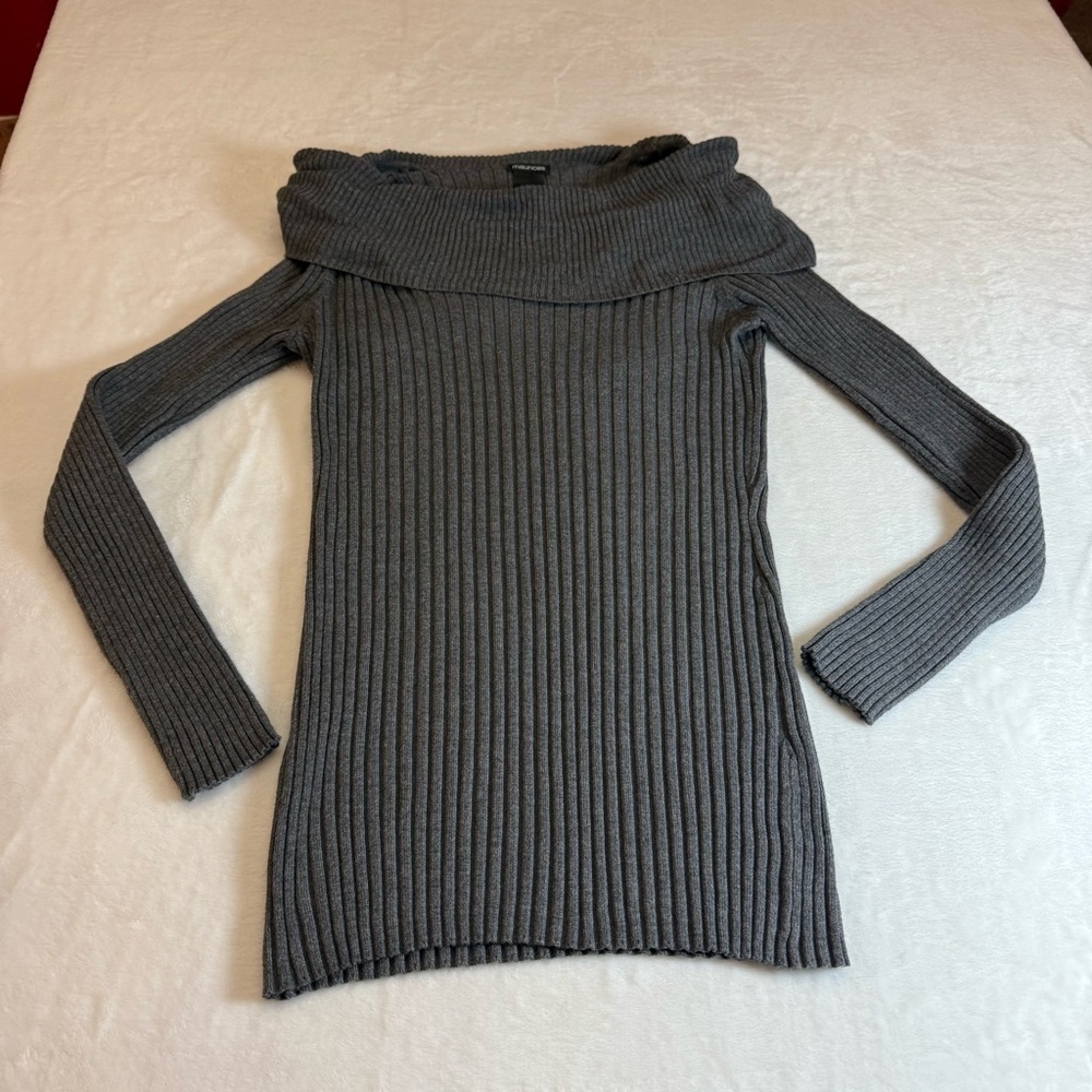 Maurices Charcoal Cowl Neck Ribbed Sweater